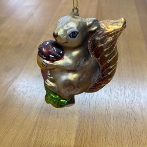 Glass squirrel ornament